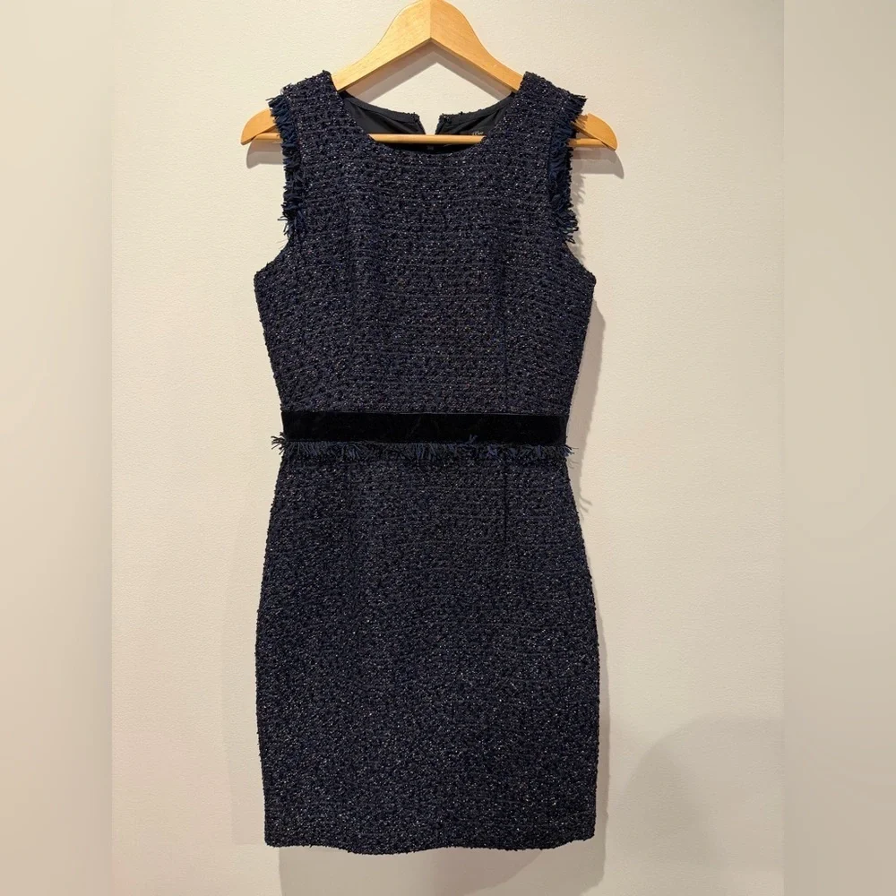 J Crew Tweed Constellation Sparkle Shift Dress Size 16